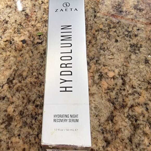 New ZAETA Hydrolumin Hydrating Night Recovery Serum Peptides Hyaluronic Acid - Picture 1 of 10